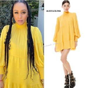 Alice and Olivia KARENA MOCK NECK MINI DRESS